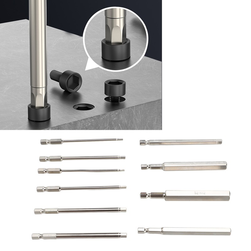 Hex Wrench Drill Bit 1/4in Shank Metric Sizes 1.5mm to