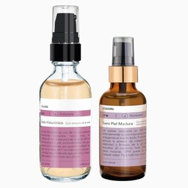 LilaLavanda – Kit Antiedad Piel Madura: AHY + SPM – 59+28 ml | Ácido hialurónico y té verde para hidratar + aceites reafirmantes para elasticidad y humectación profunda – rutina en dúo