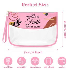 Sfodiary Religious Gifts for Women Catholic Makeup Bag Christian Bible Verse Gifts for Goddaughter Cosmetic Bag Inspirational Thanksgiving Christmas Birthday for Women Zipper Travel Pouch