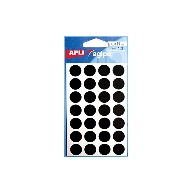 Agipa 111847 Coding Dots Round Diameter: 15 mm, Black