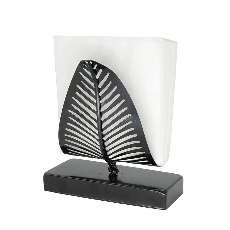 OwlGift Freestanding Modern Napkin Holder with Leaf Design, Tabletop Tissue
