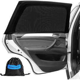 PEMOTech Car Window Shades: 2 Pack Car Side Window Sun Shades,UV Protection Breathable Spandex Baby/Camping Window Covers,Universal Fit Most (99%) of Cars-Protect Privacy for Family (27.2"x39.8")
