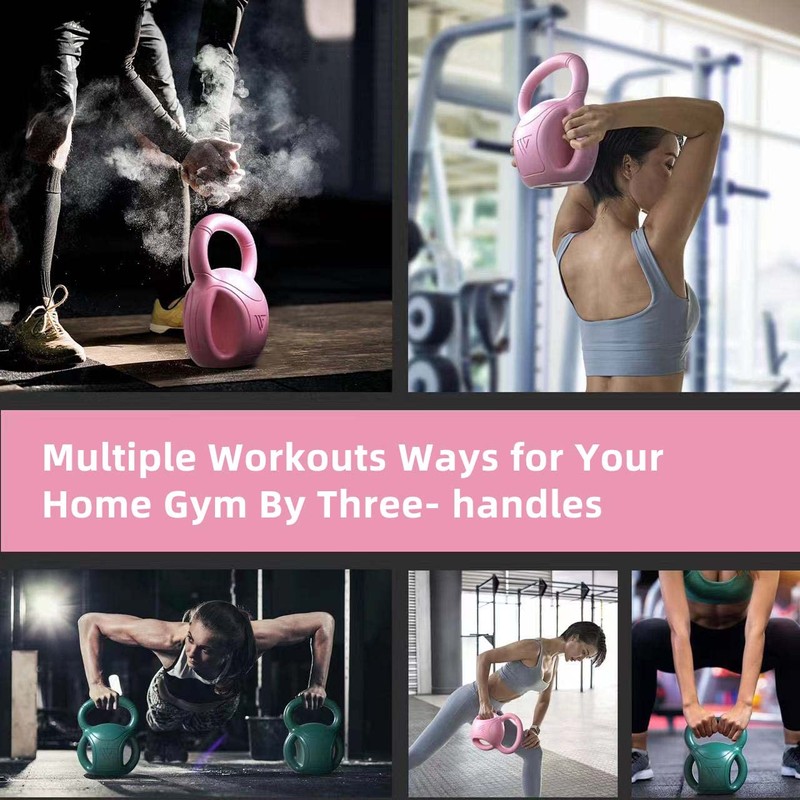5 lb Kettlebell Weight with Three-handles for Weightlifting, Conditioning and
