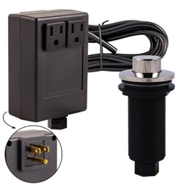 Westbrass ASB-2RB3-05 Raised Button Disposal Air Switch and Dual Outlet Control Box, Polished Nickel