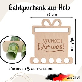 Spruchreif Original Wooden Money Gifts | Wooden Gifts | Thank You Gift | Money Gift Birthday Christmas | Wish Filler