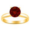 AFFY 0.5 Ct Round Cut Red Simulated Garnet Solitaire Engagement