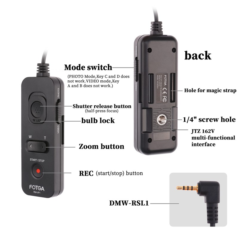 Hersmay 39.4 Inch Remote Control Release Cable for Panasonic GH2