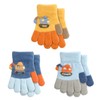 QKURT 3 Pairs Kids Magic Gloves, Winter Knit Gloves Children