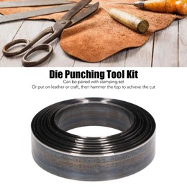 Respicefinem Leather Cut Alloy Steel 12. 0×12. 0×4. 0 Piece Leather Punch Tool Set Round Shape Alloy Steel Cardboard Cutting Punch Tool Kit Small Deformation