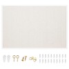 OWLKELA 24'' x 36'' Linen Bulletin Board, White Framed Corkboard,