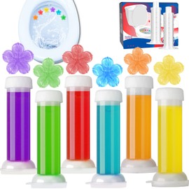 TaikaoQi Toilet Gel Stamp, 6Pcs/72 Count Flower Fragrance Bathroom Deodorizer Bowl Cleaner Toilet Refills