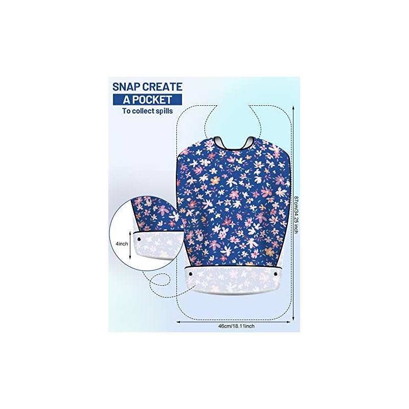 12 baberos lavables para adultos para comer, protector de ropa