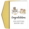 Funny Cat Wedding Card for Newlywed Couple, Just Married Pun