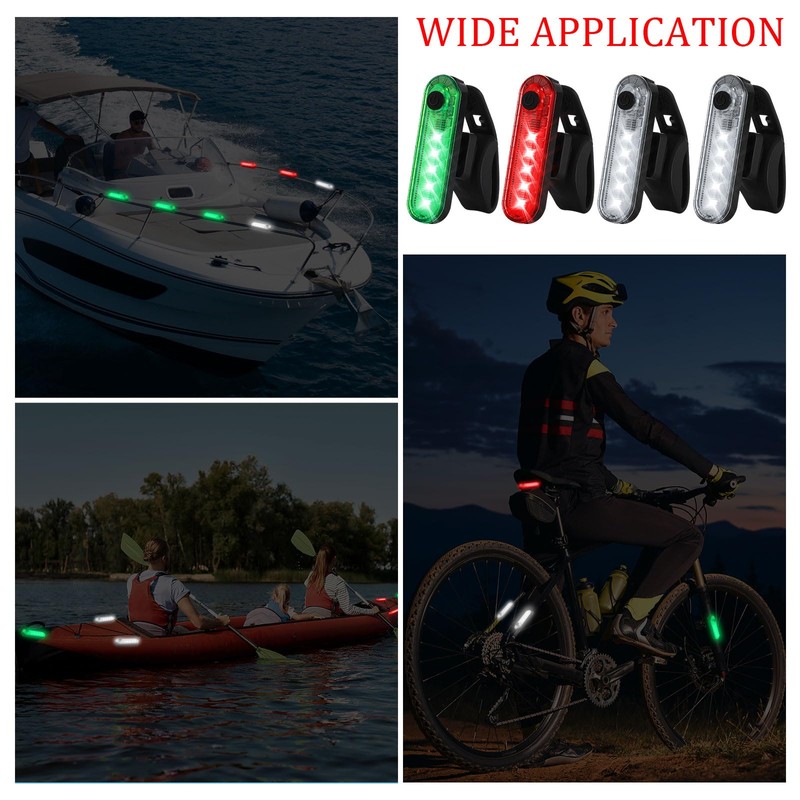 Treela 22 Pcs LED Navigation Kayak Lights with Safety Whistle