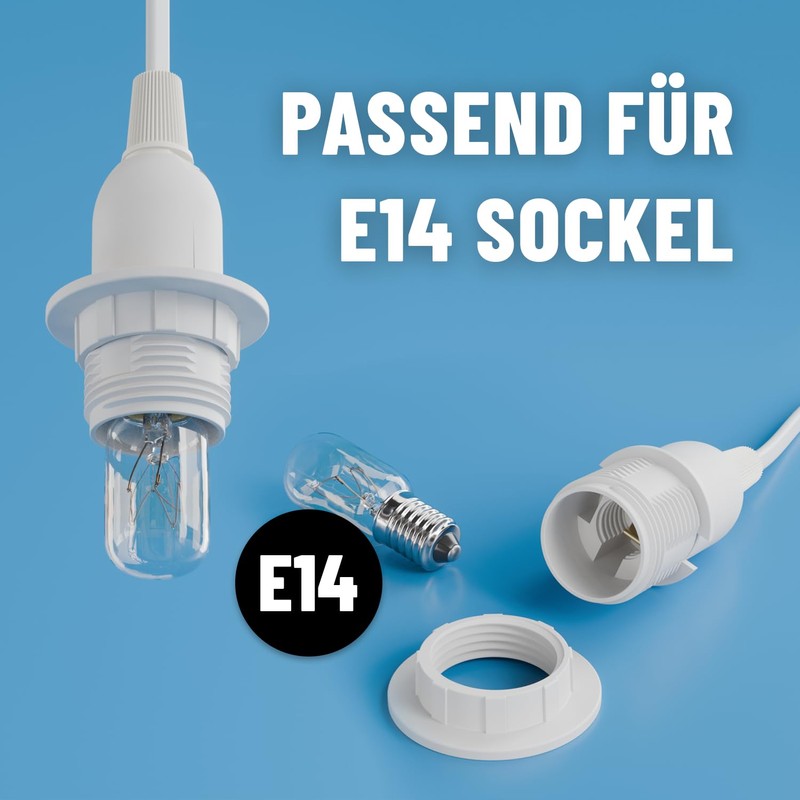 greate. Lamp Holder E14 with Cable and Switch White 3.5