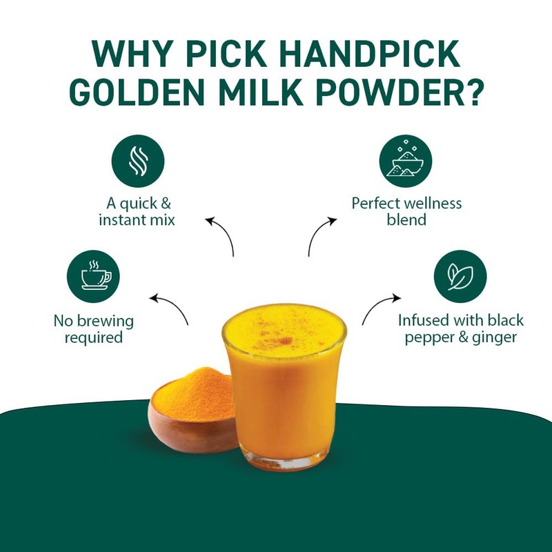 HANDPICK Golden Milk Powder with Turmeric - (7oz, 80 servings)