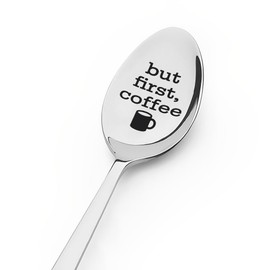 Best Gift for Women Men Couple Spouse Coffee Spoon Gift for Coffee Lovers Christmas Gifts for Family Friends But First Coffee Engraved Spoon Gift for Coffee Lover Anniversary for Husband Gift