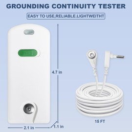 Grounding Continuity Tester for Earthing Products - Easy to Use Grounding Mat Tester with Green Light & Grounding Cord - Continuity Tester to Test Cord, Grounding Mat & Grounding Sheets