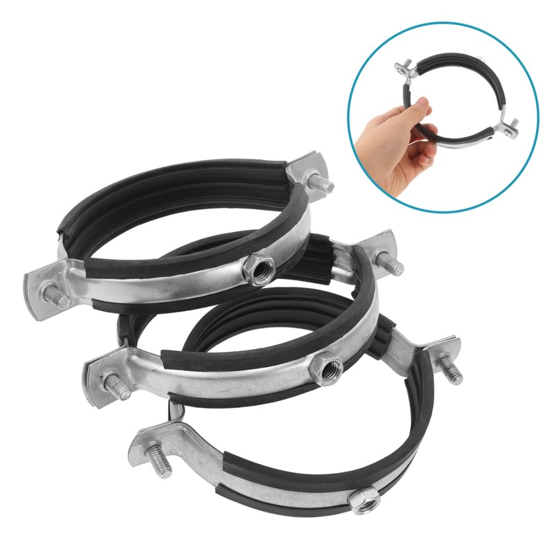 SHINEOFI 3pcs Adjustable Metal Carbon Steel Pipe Support Clamp Versatile