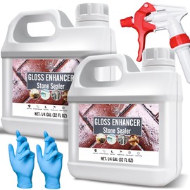 Paver Sealer - Wet Look Stone Sealer 64oz Color Enhancing Driveway Sealer for Long-Lasting High Gloss Protection - Stain Proof Patio Paver Gloss Enhancer for Outdoor & Indoor Slate, Floor, Standsotne
