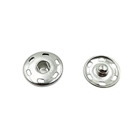 20 Sets Silver Sew-on Snap Button,Big Metal Snap Fastener Durable Press Studs Buttons for Sewing Clothing 25mm ET1005