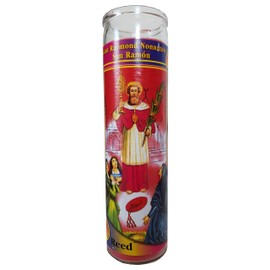 Staci19 Saint Raymond Nonnatus (San Ramon) Red Pillar Devotional Candle