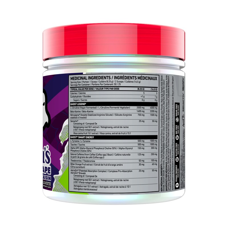 GHOST Legend Pre-Workout Energy Powder - 25 Servings - Caffeine,