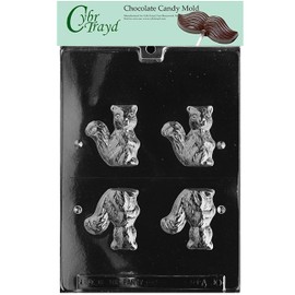 Cybrtrayd Life of the Party 3D Squirrel Animal Chocolate Candy Mold in Sealed Protective Poly Bag Imprinted with Copyrighted Cybrtrayd Molding Instructions