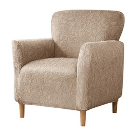 LiveGo Stretch Banquet Armchair Covers, Soft Jacquard Accent Chair Cover with Arms, Armchair Slipcovers Furniture Protector Machine Washable for Living Room Office Reception Reading Chair Sofa