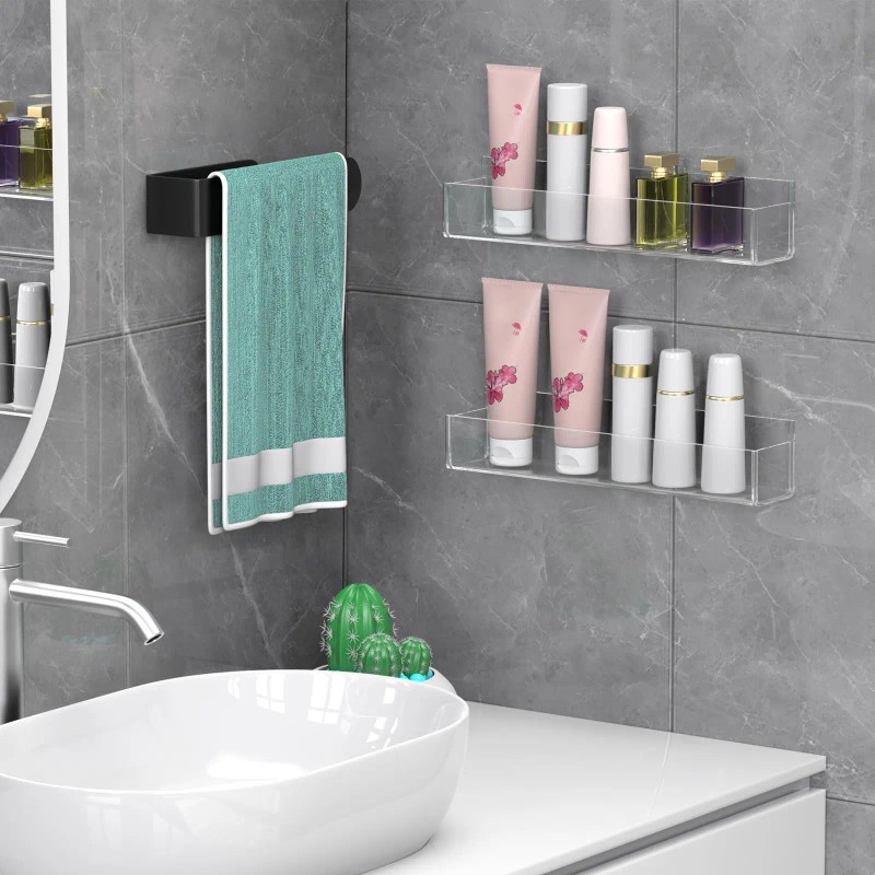 Adhesive Acrylic Double-Sided Tape Spice Rack Organizer Wall Mount for