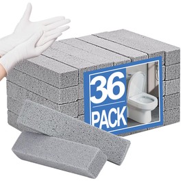Herda 36 Pack Pumice Stone Toilet Bowl Cleaner, Powerfully Pumice Stone for Cleaning Hard Water Rings, Calcium Buildup, Rust, Pumice Stick for Toilets, Bathtubs, Grills, Swimming Pools, Sinks