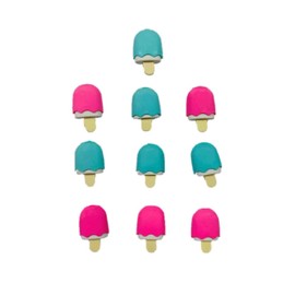 Popsicle Puzzle Eraser 10 Pack (1 Inches x 1.5 Inches x 0.5 Inches Each; Blue and Pink)