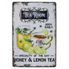 SUMIK Tea Room Honey Lemon Tea, Metal Tin Sign Plaque