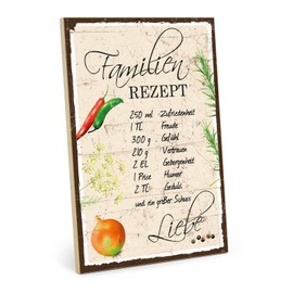 TypeStoff Wooden Sign with Saying - Family - Vintage Look with Quote as Gift and Decoration on Recipe and Love - HS-00826