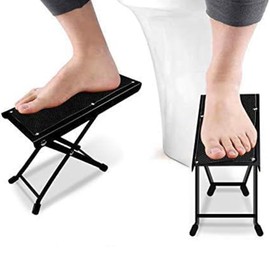 One Pair Foldable Toilet Stool -Enhances Squatting Posture and Comfort-|Multi-Function Foldable 5-9" Height Squatting Toilet Step Stool | Toilet Stool Portable Step for Home Bathroom Toilet (Black)