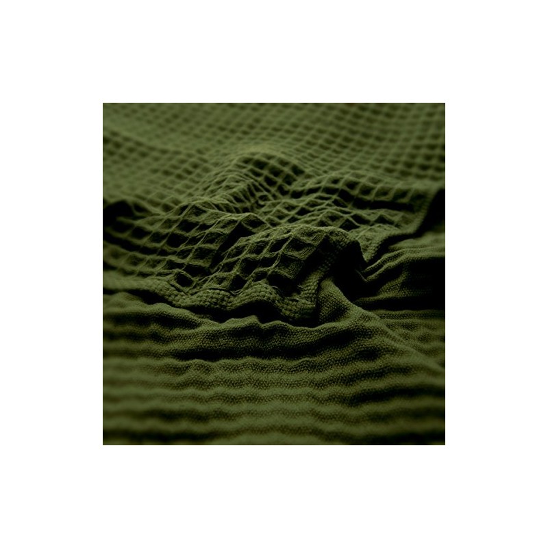 Imabari Towel Waffle & Gauze Reversible Face Towel Khaki