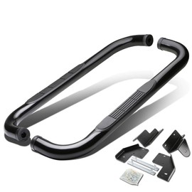 Auto Dynasty 3 Inches Side Step Nerf Bar Running Board Compatible with Ford F-250 350 450 550 Super Duty Regular Cab 99-16, Stainless Steel, Black Powdercoated