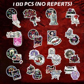 100 PCS Dark Romance Stickers for Kindle Holographic Book Stickers Spicy Reading Sticker Burn Vinyl Decals for Laptop Bookish Gifts for Adults