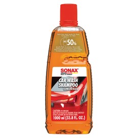 SONAX Car Wash Shampoo Concentrate 314300 | High-Foaming pH-Neutral Formula for Effective Cleaning | Safe on All Paint Wax Sealants & Coatings | Removes Dirt Grime and Road Film | 1L (33.3oz)