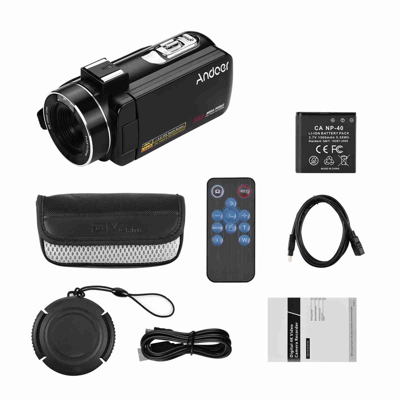 4K Handheld DV Camera 3.0 Inch IPS Touch Screen Anti