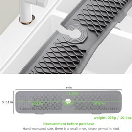 Sink Splash Guard, 2Pack Thickened Silicone Draining Mat for Kitchen Sink, Upgraded 14.5″+ 18″Faucet Mat, Bathroom Sink Mat, Soap Tray, Faucet Handle Drip Catcher Tray, Sink Sponge Holder