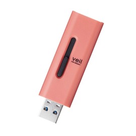 Elecom MF-SLU3128GRD USB Memory Holder, 128 GB, Compatible with USB 3.2 (Gen1), Slide Type, Includes Strap Hole, Red