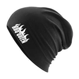Huuraa Beanie BBQ Queen Flames Unisex Hat Size with Motif for All Grill Masters Gift Idea for Friends and Family, black