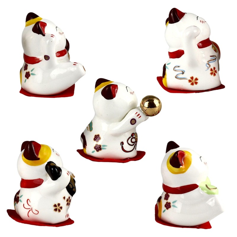 Freak Scene Ceramic Kittens - Small Lucky Cats - White