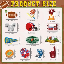 Sumind 16 Pcs Football Magnets Decorations Sports Magnetic Magnets for Lockers Sports Magnets Fridge Magnet Stickers Sports Party Decorations for Kitchen Office Fridge Magnet Cover