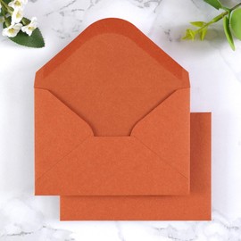 PONATIA 50 Pack A1 Envelopes, 3 5/8 x 5 1/8 Inches Burnt Orange Envelopes Perfect for Weddings Cards, RSVP Cards, Response Cards, Baby Showers, Thank You Notes, Photos and any 3.5x5" inserts