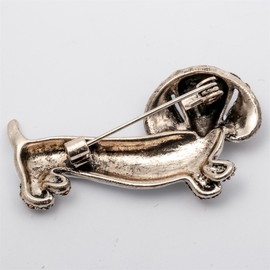 Szxc Jewelry Crystal Sparkly Dachshund Dog Puppy Animal Collection Accessories Brooch Pin Gift Women