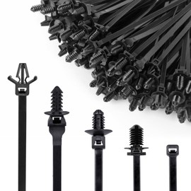 Xislet 160Pcs Nylon Universal Cable Tie Buckle Zip Tie Clips Automotive Rivet Push Mount Zip Ties Compatible with Cars Boat Trailer Polaris UTV Jeep Wrangler Self Locking Zip Tie with Push Pin