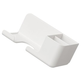 PACKOVE Wall-Mounted Hair Dryer Storage Rack No-Drill Organizer for Bathroom White Hair Curler Shelf Easy Installation Space-Saving Design