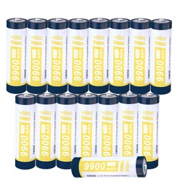 CWUU 3.7Volt Button Top 18650 Rechargeable Battery Lithium 3.7V 9900mah Batteries High Capacity for Headlamps LED Flashlights Long-Lasting (16Pack)